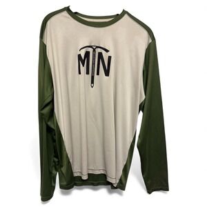 Mountain Hardwear Long Sleeve Shirt Men's L/G Green Tan Outdoor Adventure